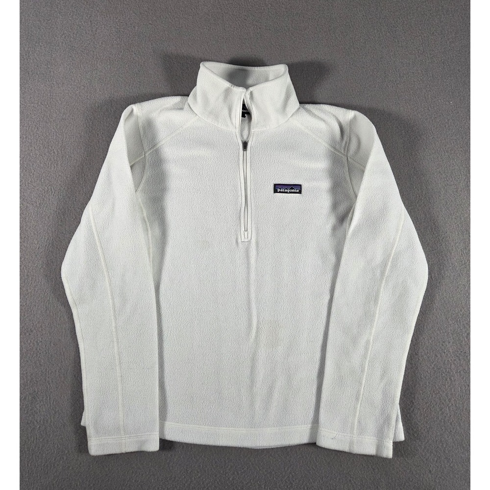 Patagonia Sweatshirt Womens Small White 1/2 Zip Micro D Fleece Pullover